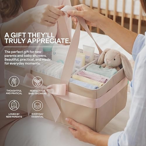 Koala Babycare Baby Diaper Caddy Organizer - Large Portable Nursery Storage Baby Basket with Handles for Newborn Essentials, Diapers, Wipes - Changing Table Caddy Organizer for Boy & Girl - Image 6
