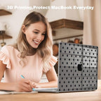 Teryeefi for MacBook Air 13 inch Case M5 M4 M3 M2 (2022-2026 Release) Model A3449 A3240 A3113 A2681, Plastic Hard Shell & Keyboard Cover & Screen Film for MacBook Air 13.6 inch Case - Grey Polka Dots - Image 3