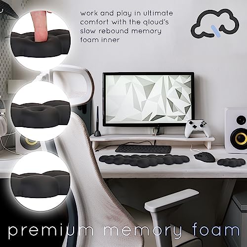 Black Cloud Keyboard Wrist Rest – Create-ables Qloud Black Wrist Rest for Computer Keyboard and Mouse, Ergonomic Memory Foam Wrist Pad with Non-Slip Base, Includes Cloud Mouse Pad - Image 5