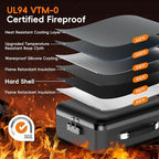 Fireproof Document Box with Lock, Waterproof Hard Shell File Organizer with Accordion Folder, Portable Fireproof File Safe Box for Home Office Storage of Documents, Laptop, Cash & Passports - Image 3