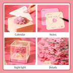3D Calendar 2027,3D Time Piece Calendar 2027 With LED Lights,3D Art Calendar Memo Pad 2027,Pink Tree Desktop Decoration,Tear-Away 3D Paper Art Notepad,Christmas Gift,New Year Gift (Romantic Tree House (Pink)) - Image 5