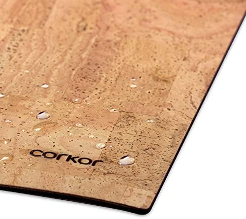 Corkor Cork Desk Pad – Table Mat - Vegan Leather – Cruelty Free – Eco Friendly - Light Brown - Image 3