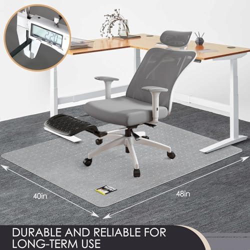 Kuyal Office Chair Mat for Carpet, Set of 2, Heavy Duty Computer Chair Mat - Image 4