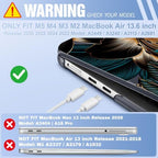 May Chen for M5 MacBook Air 13.6 Inch Case 2026 2025 2024-2022 Release M5 A3449 M4 A3240 M3 A3113 M2 A2681, Plastic Hard Shell Case for MacBook Air 13.6" with Retina Display, Golden Lilies Flowers - Image 2
