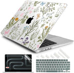DONGKE Compatible with MacBook Pro 16 Inch Case (2026-2021 Release, M5 M4 M3 M2 M1 Pro/Max Chip), Plastic Hard Shell with Keyboard Cover & Screen Protector for MacBook Pro 16", Wildflower & Butterfly by DONGKE