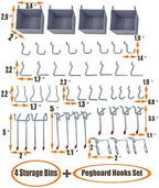 Wallmaster Garage Pegboard Storage Organizer - 48pcs Pegboard Hooks Set - Image 3