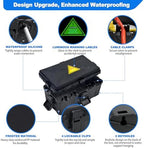 Hrensaw Medium Outdoor Electrical Box(10.6x5.5x4.5inch),Weatherproof Connection Box w/6 Cable Entry,IP54 Waterproof Extension Cord Cover Protect Power Strip,Timer,Plug,Holiday Lights,Black (Pack of 2) - Image 3