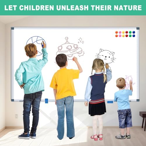 H-Qprobd Whiteboard Dry Erase White Board for Wall 72x40 (2pcs) Magnetic Boards for Office Classroom & Home, Large Wall Whiteboard Including 6 Markers, 20 Magnets, 2 Erasers - Image 7