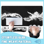 Skeleton Hands Desk Mat Set Dark Gothic Art Large Mouse Pad with Wrist Rest 4in1 Desk Mat for Desktop Ergonomic Keyboard Wrist Support Anti-Slip Computer Ergonomic Mouse Pad Home Office Gaming - Image 4