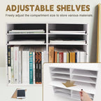 SONGWAY Desk Paper Storage Organizer - 12-Slot Literature Organizer with Adjustable Shelves, Countertop Mail Sorter Organizer, Desk File Sorter Organizer, Mailbox for Classroom Office, White - Image 5