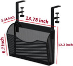 INLDY Under Desk Drawer, Desk Side Storage, Hanging Desks Organizer, Clamp On Mesh Metal Desks Organizer for Office and Home (Black) - Image 6