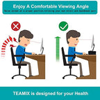 TEAMIX 20 inch Monitor Riser Stand - 2 Tiers, Wood Rustic Desktop Bookshelf - Image 5