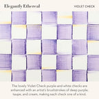 MACKENZIE-CHILDS Enamel Recipe Box, Purple-and-White Violet Check - Image 3