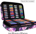 YOUSHARES 480 Slots Colored Pencil Case - Big Capacity Pen Case Organizer with Multilayer Holder large Colored Pencil Case (Purple Pink Rose) - Image 4