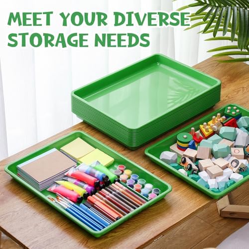 Hoteam 10 Pack Flat Bins Paper Trays,Green,16.14 X 11.81 X 1.38 Inch - Image 4