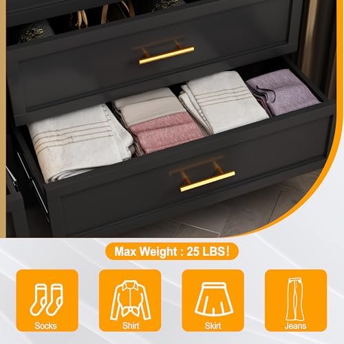Ckzbx Metal Dresser Under Desk Metal Filing Cabinets, 43.11" H Drawer Chests of Drawers for Office, Garage (4 Drawers Black 31.5 inch Wide) - Image 4
