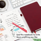 12 Pack Notebooks Journals Bulk with 12 Black Pens, Feela A5 Hardcover Notebook Classic Ruled Journal Set with Pen Holder for School Business Work Travel Writing, 120 GSM, 5.1”x8.3”, Wine - Image 4