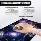 Mouse Pad,Large Desk Mat Set, 4in1 XL Mousepad + Keyboard Wrist Rest+Mouse Wrist Rest+Coaster with Ergonomic Desk Pad for Home Office Table Computer Cover -Planet Sky Star - Image 5