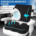 Back&Seat Cushion, Chair Cushions, Lumbar Back Support Pillow, Black/Large - Image 3