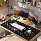 Mouse Pad with Wrist Support 4 in1 Set, XXL Big Game Mousepad + Keyboard Wrist Rest + Mouse Wrist Rest Pad +Coaster Gaming Mat for Home Office Work Computer Laptop I Vintage Floral Romantic Bow - Image 6
