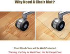Kuyal Clear Chair Mat, Hard Floor Use, 48" X 53" Desk Chair Mat - Image 3