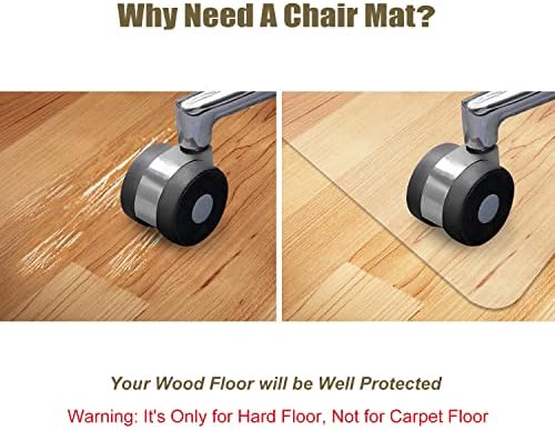 Kuyal Clear Chair Mat, Hard Floor Use, 48" x 32" - Image 5