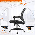 BestOffice Ergonomic Office Chair | Mid-Back Swivel Desk Chair | Black - Image 5