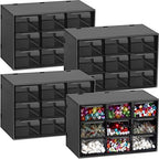 Marsui 4 Pack Desktop Storage Organizer with 9 Drawers Craft Organizer with Mini Drawers Plastic Organizers and Storage Containers for Craft Art Jewelry Cosmetics Sewing Supplies Accessory(Black) by Marsui