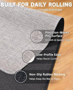 Funwheat Woven Office Chair Mat for Hardwood Floor, 36 x 48 in, Light Grey - Image 5