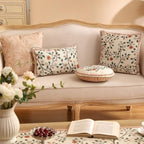 ISAENNE Designer Elegant Linen Throw Pillow Cover,Set of 2,20"x12"-Flora A - Image 5