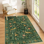 DUKINO 4x6 Area Rug, Non Slip Animal Washable Rug for Living Room, Green by DUKINO
