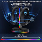 Dual Headphones Stand with Charger for Men, Headset Holder Stand for Desk - Image 4