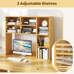 LDAILE 31'' Desk Shelf, 3-Tier Desk Hutch with 7 Shelves for Computer Desk, Desktop Bookshelf with 3 Adjustable Shelves for College Dorm Office Home Study Room Desk, 37 x 10 x 31 in - Image 6