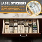 SpaceAid Bamboo Drawer Dividers with Inserts and Labels, Kitchen Adjustable Drawer Organizers, Expandable Organization for Home, Office, Dressers, 10 Dividers with 24 Inserts (17"-22" Black) - Image 3