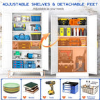GAIOUS 79'' Tall Metal Garage Storage Cabinet, Home Office Cabinet White - Image 3