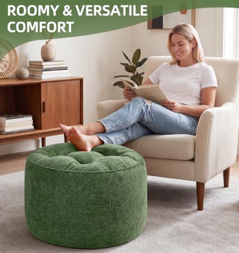 Hobestluk Round Oversized Ottoman Foot Leg Rest Under Desk for Couch - Image 4