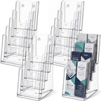 4 Pcs 5 Tier Acrylic Brochure Display, 4 Inch Wide, Wall or Desk by Unknown