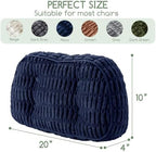 Lumbar Support Pillow for Recliner Chair/Accent Chair/Couch/Office Chair, Tufted Blended Corduroy Back Support Cushion for Elderly, Recliner Cushions for Back Rest, Pain Relief, Reading, Navy - Image 2