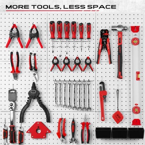 320PCS Pegboard Accessories Kit, Pegboard Hooks Assortment with Bins and Stainless Steel Peg Locks, Tool Organizer for 1/8" and 1/4" Pegboards, Garage Wall Organization, Workshop and Tool Storage - Image 7