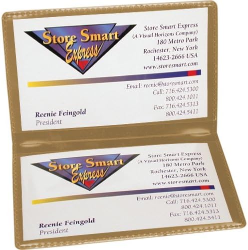 STORE SMART - Metallic Gold Folding Business Card Holders - 25 Pack - Polypropylene Plastic (RPP2915GD-25) by StoreSMART