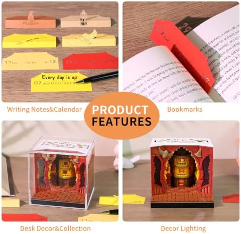 3D Time Piece Calendar, 2027 Desk Calendar With LED Light, 3d Tree Memo Pad Creative Desk Calendar, Christmas Gift for Colleague Friend, Desktop Decoration (Magic piggy bank) - Image 3