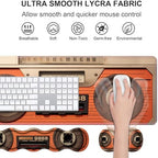 Ergonomic Keyboard Wrist Rest & Mouse Pad Wrist Rest Set, Large XXL Gaming Desk Mat 31.5"x 11.8" with Non-Slip Base, Memory Foam, Easy Typing Pain Relief for Home & Office, Retro Tape Recorder - Image 3