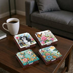 4pcs Flower Landscape Diamond Art Painting Note Box for Adults, Wooden DIY Sticky Notes Holder Kit with 640 Blank Notepads, Multi-Purpose Desk Organizer for Home Office, Study Thoughtful Gift - Image 3
