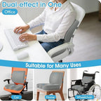 CushZone Seat Cushion and Lumbar Support Pillow for Office Chair Light Grey - Image 5