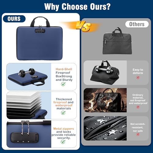 EXLIFBAG Fireproof Document Box with Lock, 13 Pocket Accordion File Folder - Image 6