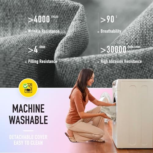 SUNROX Cooling Gel Memory Foam Chair Cushions, 2.6" Thick U-Shaped Dual-Layer Comfort Dining Chair Pads, Non Slip Seat Cushion with Ties for Indoor Kitchen Office 17"x16" Set of 4, Heather Grey - Image 4
