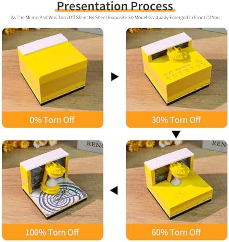 3D Calendar 2027, Tear-Away Desk Calendar, Paper Art Memo Pad, LED Light (Hourglass) - Image 4