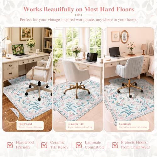 iCasso Office Chair Mat for Hardwood Floor, 48"X 60" Convex Pink - Image 3