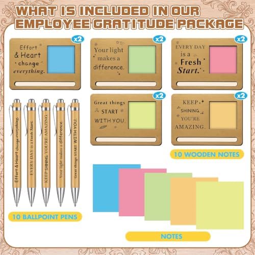 Kosiz 10 Set Wooden Sticky Note Holder Kit, Inspirational, Wood Color - Image 3