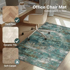 36"x60" Office Chair Mat for Hardwood Floor, Non-Slip Washable Teal Blue - Image 3